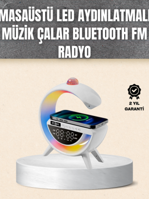 7 Ses Efektli RGB Işıklı FM Destekli Kablosuz Şarjlı Bluetooth Hoparlör