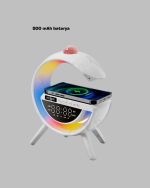 Kablosuz Şarjlı Dijital Saat RGB Işıklı Bluetooth Hoparlör Çok Fonksiyonlu - Görsel 3