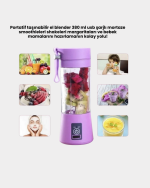 Taşınabilir Şişe Blender 380ml Şarjlı Spor Smoothie Shake Karıştırıcı - Görsel 4