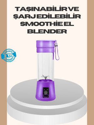 Mini Taşınabilir Blender 380ml USB Şarjlı Detoks Smoothie Hazırlayıcı