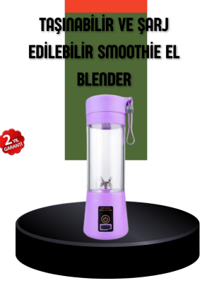 Taşınabilir USB Şarjlı Mini Smoothie Blender 380ml Çelik Bıçaklı Portatif