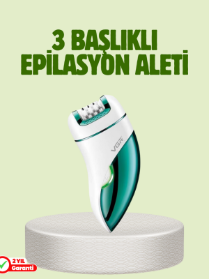 Çok Fonksiyonlu Epilatör 600mAh 90 Dakika Kullanım LED Metal Başlık Su Geçirmez