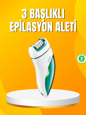 Şarjlı 3’ü 1 Arada VGR Epilatör LED Işıklı Suya Dayanıklı Hassas Bölge Epilasyon Makinesi