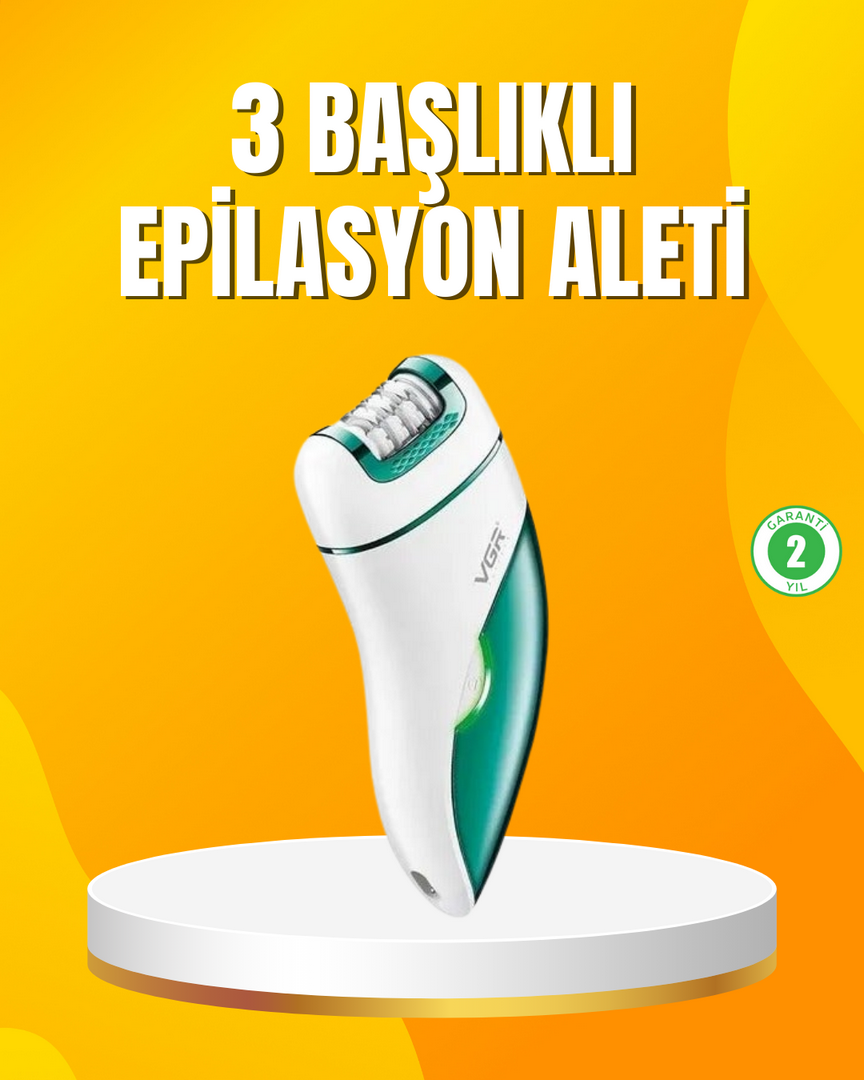 1242503_2-206.png Şarjlı 3’ü 1 Arada VGR Epilatör LED Işıklı Suya Dayanıklı Hassas Bölge Epilasyon Makinesi - Görsel 1