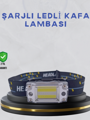 Kompakt LED Kafs Feneri USB Şarjlı Manyetik 2 Işık Modlu 215 Lümen