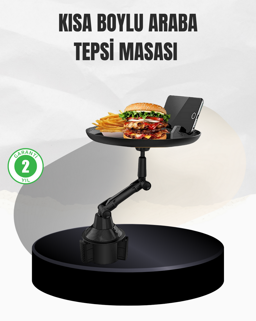 1242899_6-225.png Universal Araç İçi Bardaklık Tepsisi 9 İnç Yemek Alanı ve Telefon Standlı - Görsel 1