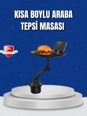 Ayarlanabilir Araç İçi Bardaklık Tepsisi 9 İnç Geniş Alan ve Telefon Standlı