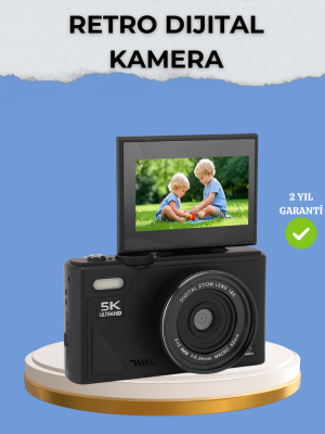 Taşınabilir Dijital Kamera 5K 75MP Stabilizasyonlu 18x Zoom Otofokus