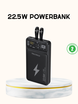 Powerbank Hızlı Şarj 10000 mAh Dahili Kablo