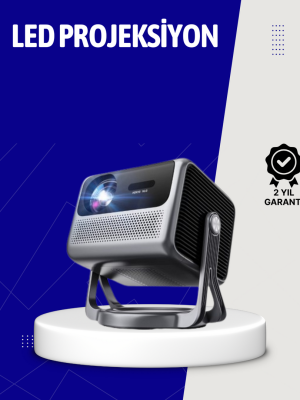 Smart Projector Android TV Taşınabilir Gimbal Standlı