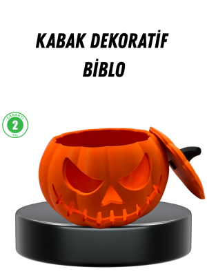 21 cm Kapaklı Balkabağı Kutu Konsept Dekor Şeker Saklama Kabı