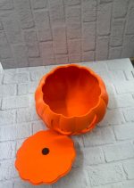 Dekoratif Balkabağı Şekerlik 21×15 cm Kapaklı Turuncu Kutu - Görsel 3