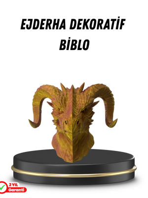 Asil Tasarım Gold–Red Ejderha Heykeli Hediyelik Fantastik Dekor