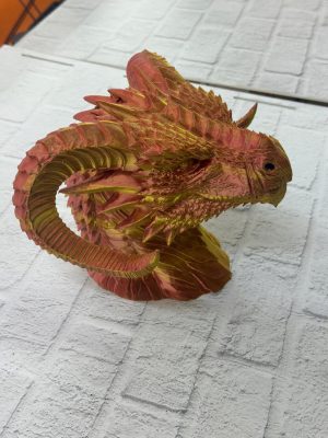 Dekoratif Gold Ejderha Heykeli Koleksiyonluk Fantastik Tasarım