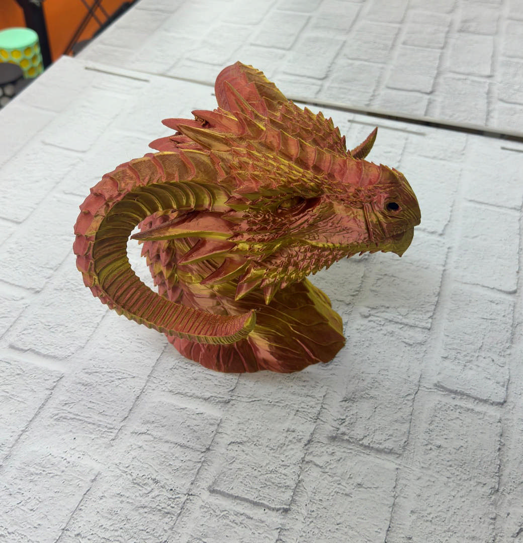 1242962_WhatsApp-Image-2025-11-24-at-16.43.46.jpeg Dekoratif Gold Ejderha Heykeli Koleksiyonluk Fantastik Tasarım - Görsel 1