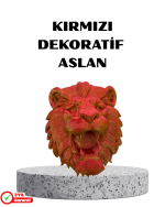 Özel Tasarım 3D Aslan Figürü Duvar Süsü Dekoratif Heykel 20x21 cm