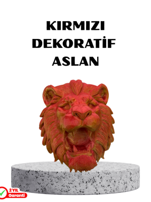 Özel Tasarım 3D Aslan Figürü Duvar Süsü Dekoratif Heykel 20x21 cm