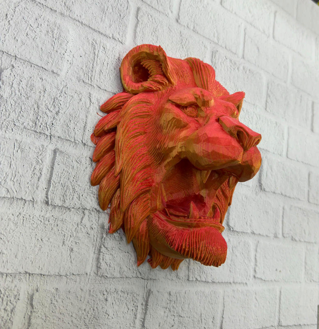 1242973_WhatsApp-Image-2025-11-24-at-16.17.35-4-1.jpeg Gold Kırmızı Aslan Duvar Dekoru Asılabilir Hediyelik 3D Heykel 20x21 cm - Görsel 2