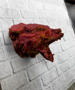 Dekoratif Asılabilir Jaguar Başı 3D Duvar Heykeli Gold Red 20x16 cm - Görsel 5