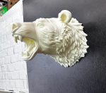 Özel Tasarım Beyaz Ayı Duvar Aksesuarı 3D Dekoratif Heykel 25x19 cm - Görsel 2