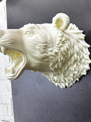 Krem Ayı Figürü Duvar Süsü Asılabilir Hediyelik Dekoratif 25x19 cm