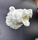 Dekoratif Beyaz Ayı Duvar Heykeli Asılabilir Hediyelik 25x19 cm - Görsel 5