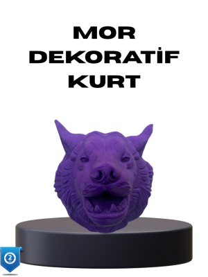 Özel Seri Mor Kurt Duvar Süsü Hediyelik Dekoratif Asılabilir Heykel