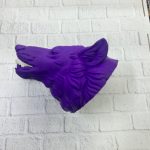 Mor Renk 3D Kurt Başı Duvar Dekoru Asılabilir Maskot Heykel 25x19 cm - Görsel 5