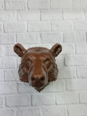 Dekoratif Ayı Duvar Heykeli Asılabilir Hediyelik 25x19 cm