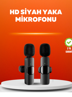 Çift Mikrofonlu Kablosuz Kayıt Seti iPhone Uyumlu Mini Mikrofon