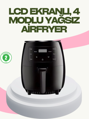 2400W Güçlü Airfryer 6L Yapışmaz Hazne Bulaşık Makinesi Uyumlu