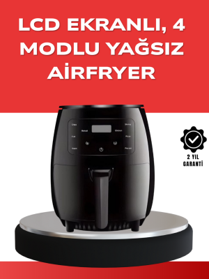 Büyük Boy 6 Litre Airfryer 2400W Sesli Uyarı LCD Ekran