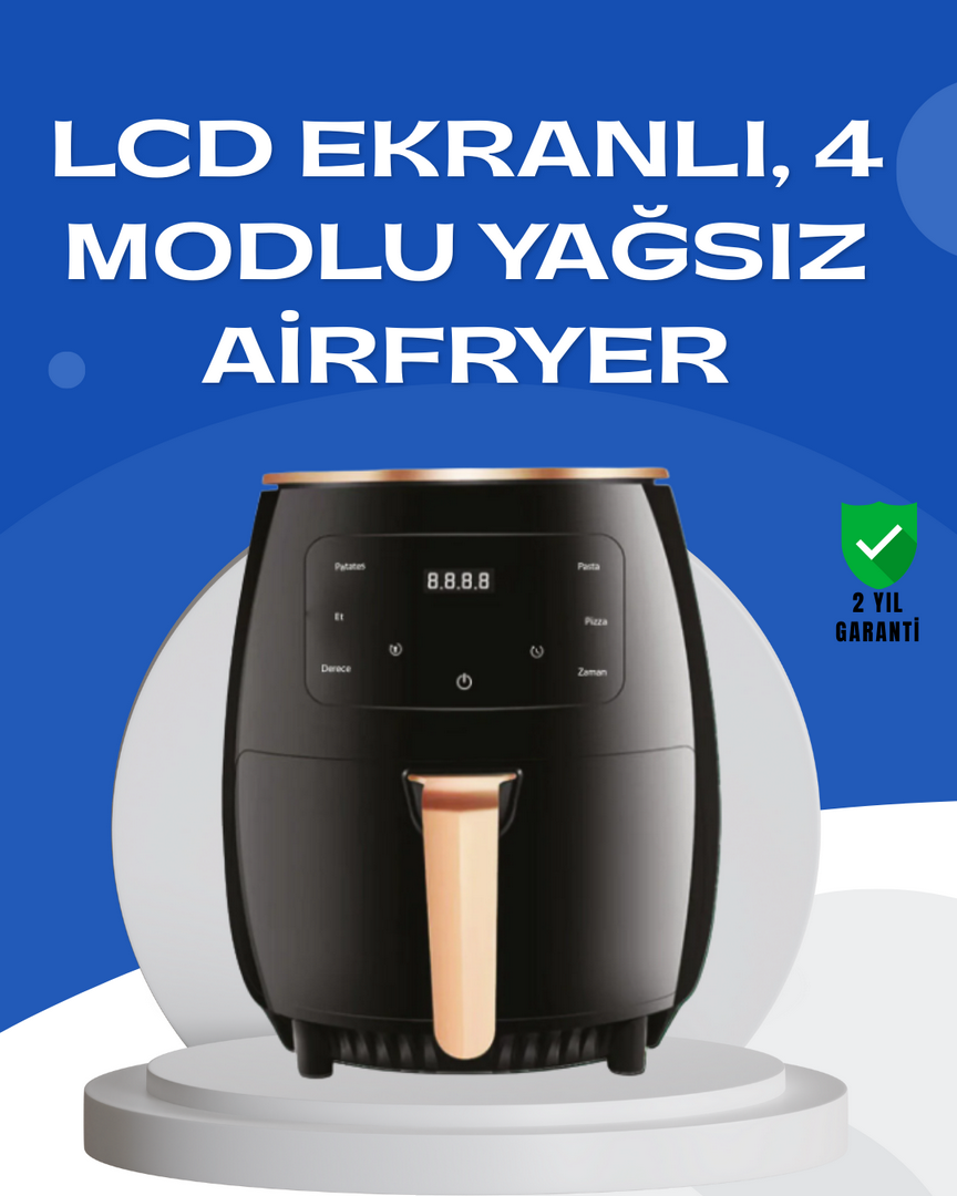 1243294_4-238.png 6L Yağsız Fritöz 2400W Dokunmatik Ekran Otomatik Kapanma Airfryer - Görsel 1