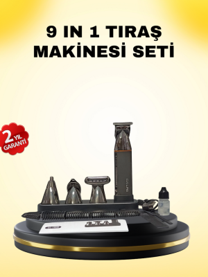 9’u 1 Arada Bakım Seti Güçlü Motorlu Saç Sakal Burun Kulak Trimmer