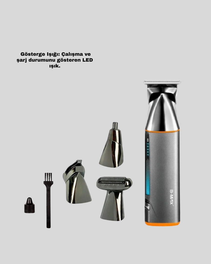 1243299_9-66.png 9’u 1 Arada Bakım Seti Güçlü Motorlu Saç Sakal Burun Kulak Trimmer - Görsel 4