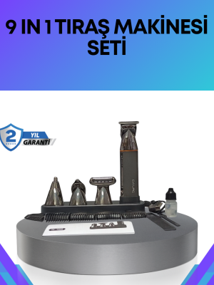 Çok Fonksiyonlu 9’u 1 Arada Tıraş Makinesi Şarjlı Saç Sakal Düzeltici