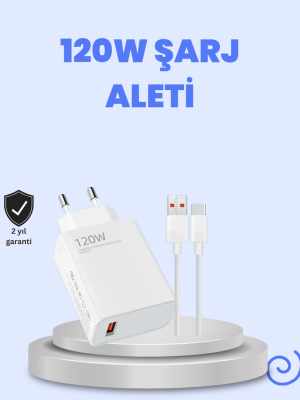 120 Watt Turbo Şarj Cihazı Xiaomi Redmi Note 10 11 12 Uyumlu