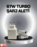 67 Watt Güvenli Hızlı Şarj Adaptörü Samsung M31 M33 M51 Uyumlu