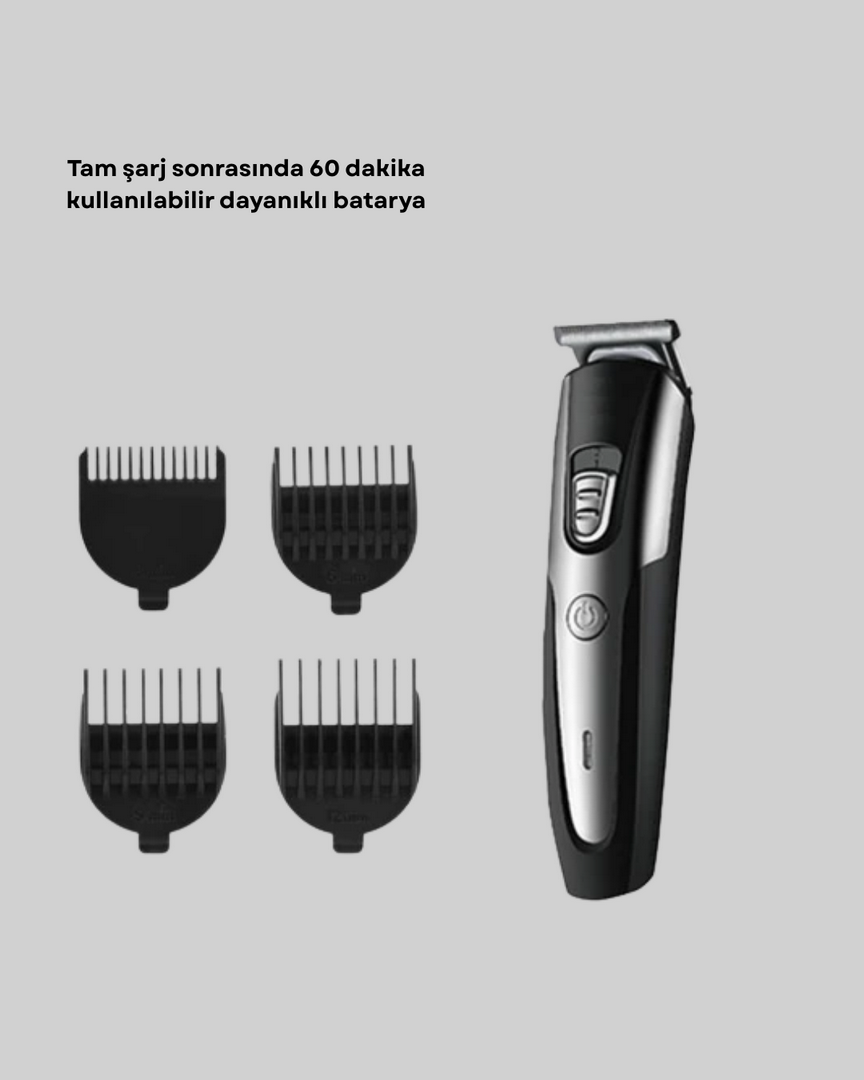 1243352_7-231.png Profesyonel Saç ve Sakal Kesme Tıraş Makinesi Kablosuz Ergonomik Tasarım - Görsel 2