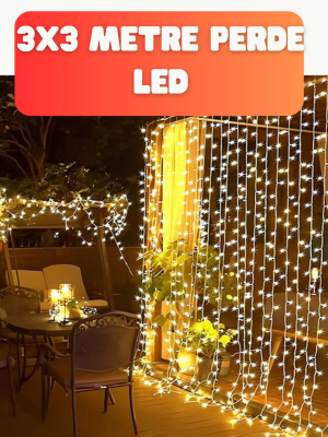 3x3 Metre Şelale LED Perde Işık İç Dış Mekân Dekorasyonu