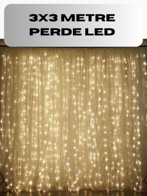 3x3 Perde LED Işık Şelale Model Özel Gün Dekoratif Aydınlatma