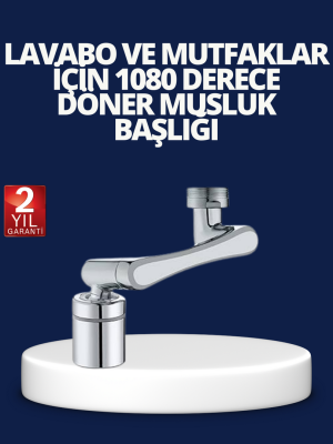 Esnek 1080° Musluk Başlığı 3 Eklemli Hareketli Su Modlu Lavabo Aparatı