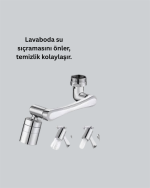 Çok Yönlü Dönebilen Musluk Başlığı 2 Fonksiyonlu Su Akışı - Görsel 5