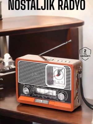 Ahşap Görünümlü Retro Bluetooth Radyo USB,AUX Ve SD Kart Girişli