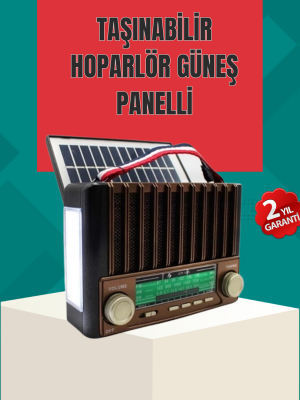 Nostaljik Tasarımlı Solar Şarjlı Radyo AM FM SW ve Bluetooth