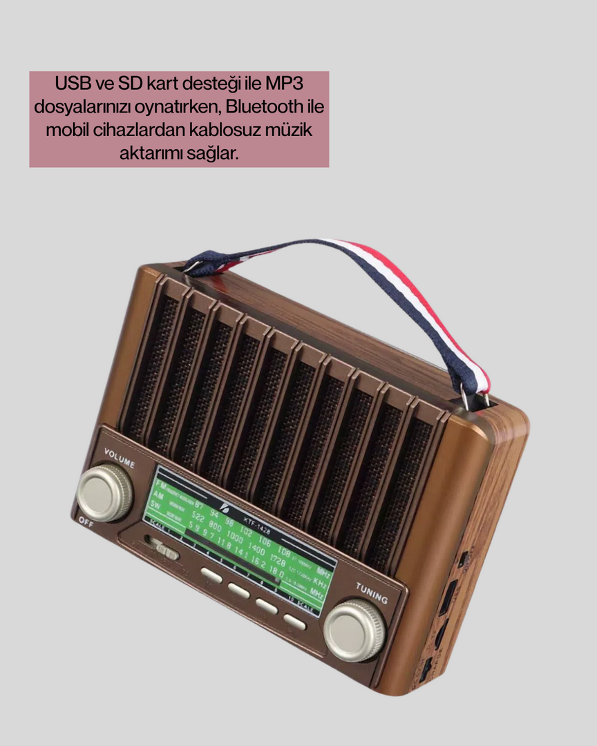 1243582_8-79.png Solar Şarjlı Taşınabilir Radyo Bluetooth Hoparlör USB SD Destekli - Görsel 3