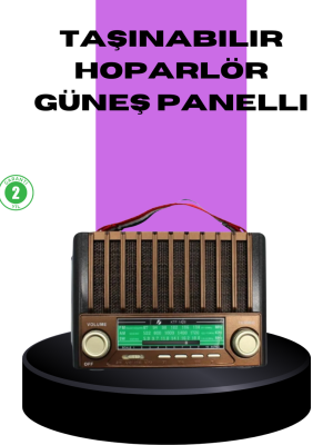 Güneş Enerjili Taşınabilir Radyo ve Bluetooth Hoparlör Çok Fonksiyonlu