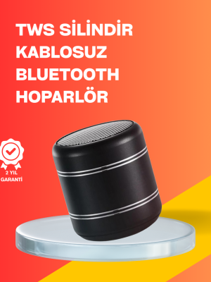 Mini Silindir Kablosuz Hoparlör Güçlü Ses 4W Bas + TWS Senkron Özellik