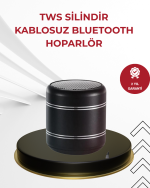 Kompakt Silindir Metal Bluetooth Hoparlör 400 mAh Uzun Pil TWS Destekli