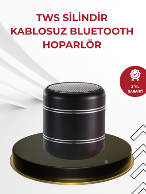 Kompakt Silindir Metal Bluetooth Hoparlör 400 mAh Uzun Pil TWS Destekli
